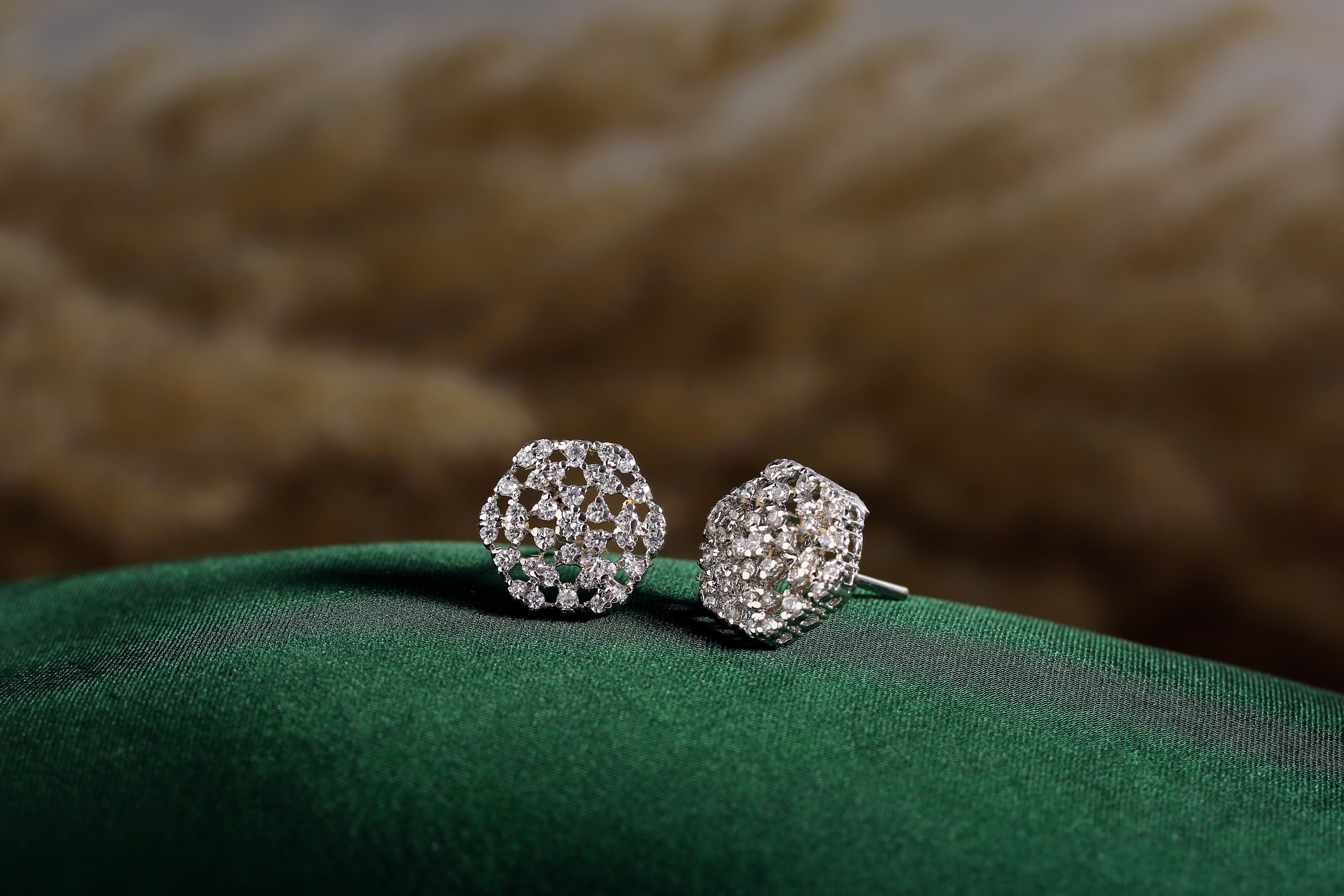 Close-up of diamond ring with soft blurred background